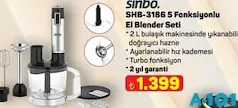 SİNBO SHB-3186 5 FONKSİYONLU EL BLENDER SETİ SİNBO SHB-3186 5 FONKSİYONLU EL BLENDER SETİ